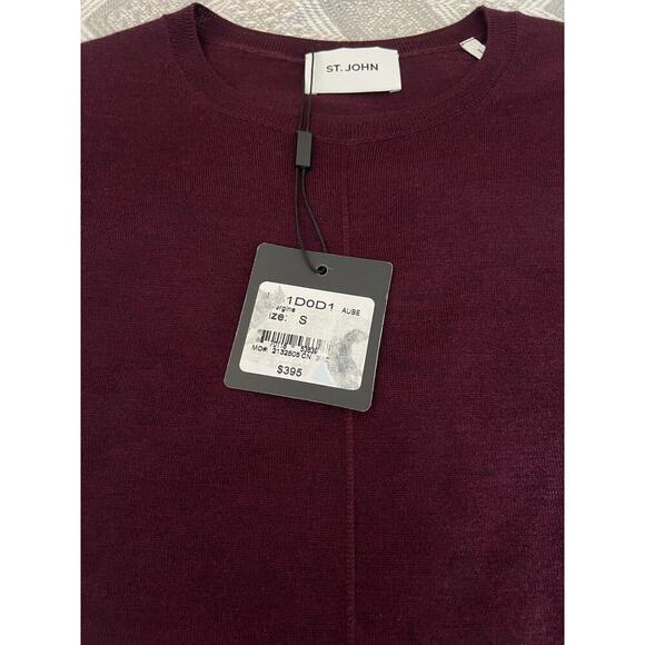 St. John Sleeveless Wool & Silk Sweater in Aubergine size S NWT Sophisticated - Picture 9 of 9